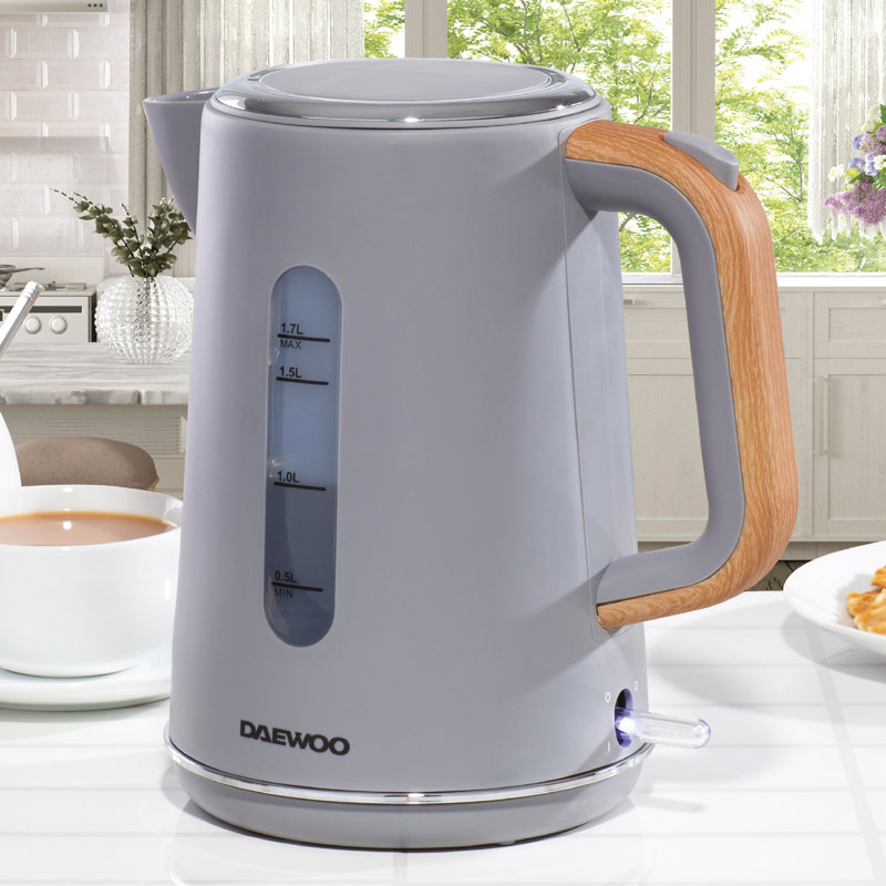 Daewoo Stockholm 1.7L Electric Kettle Daewoo Stockholm Kettle Grey|TJHughes
